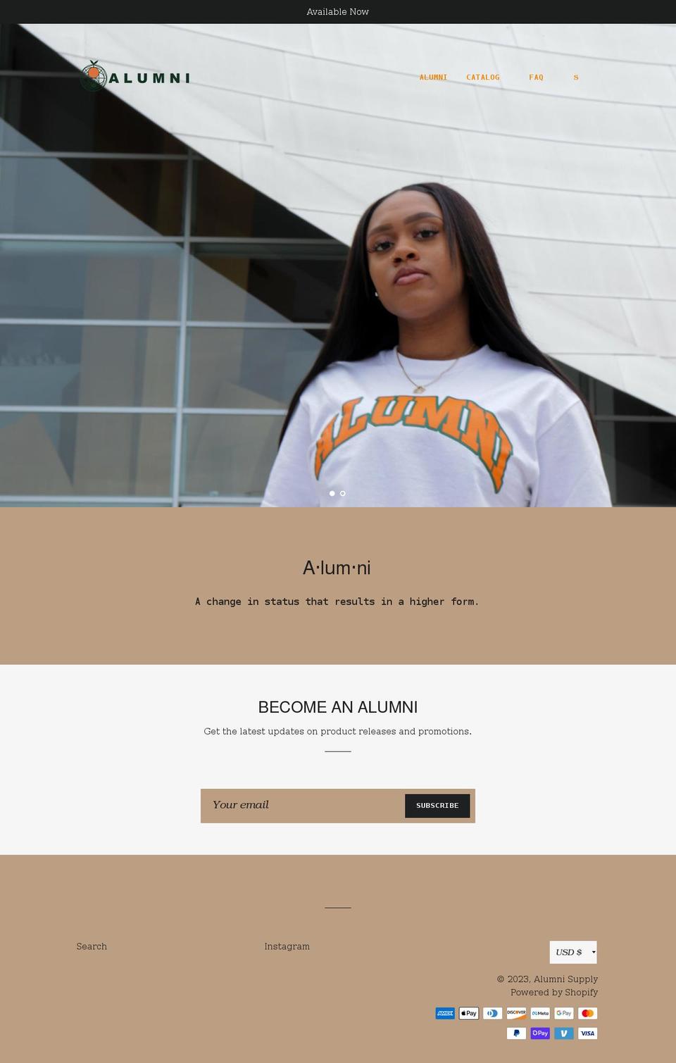 thealumnisupply.com shopify website screenshot