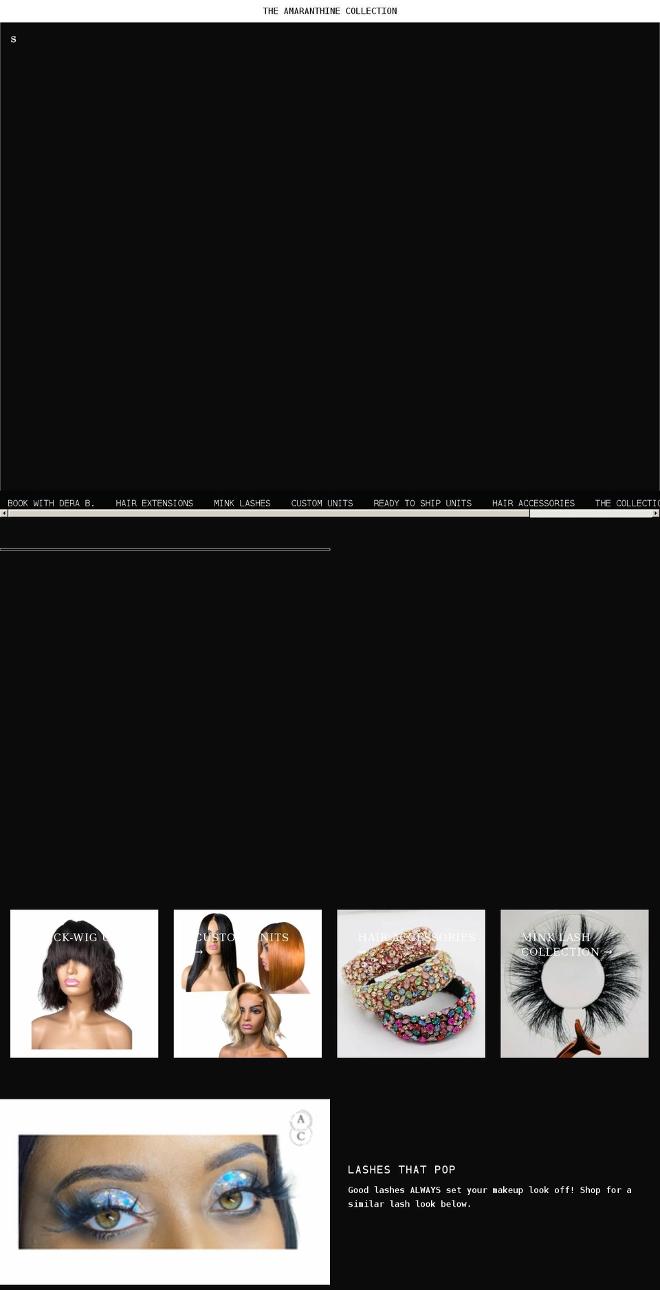 theamaranthinecollection.com shopify website screenshot