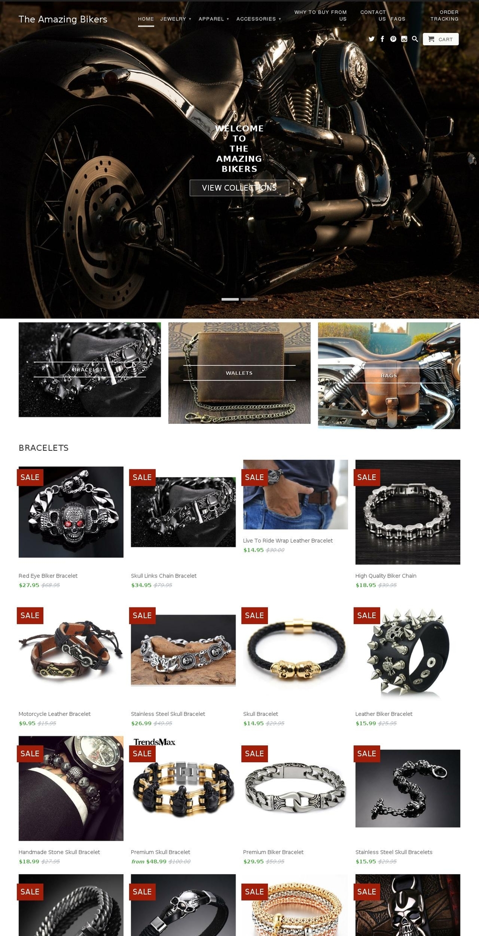 theamazingbikers.com — Shopify storefront screenshot