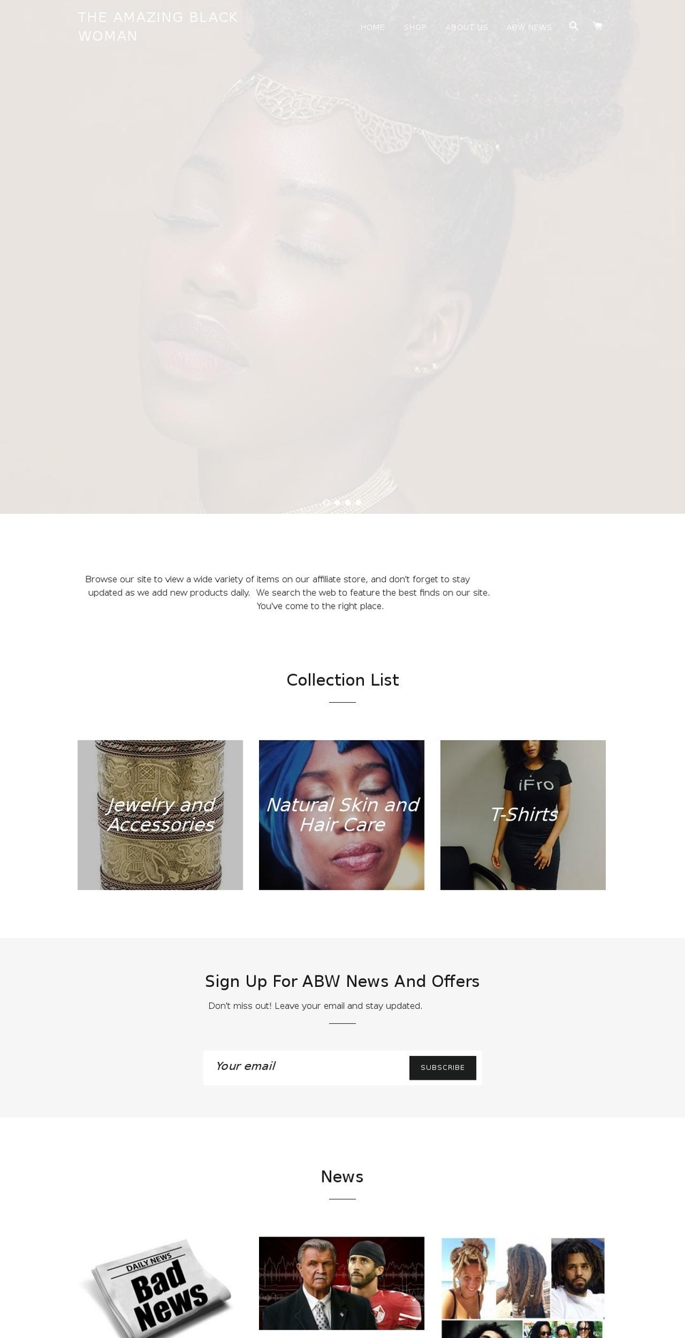 theamazingblackwoman.com — Shopify storefront screenshot