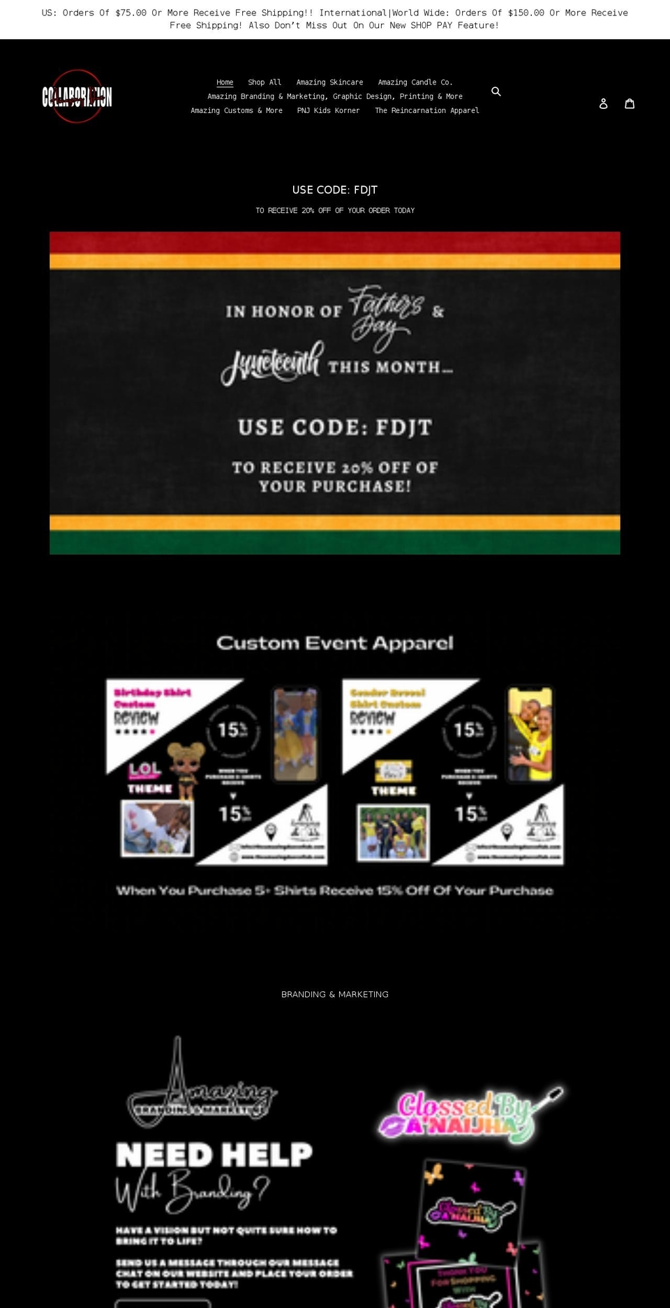 theamazingdaecollab.com shopify website screenshot