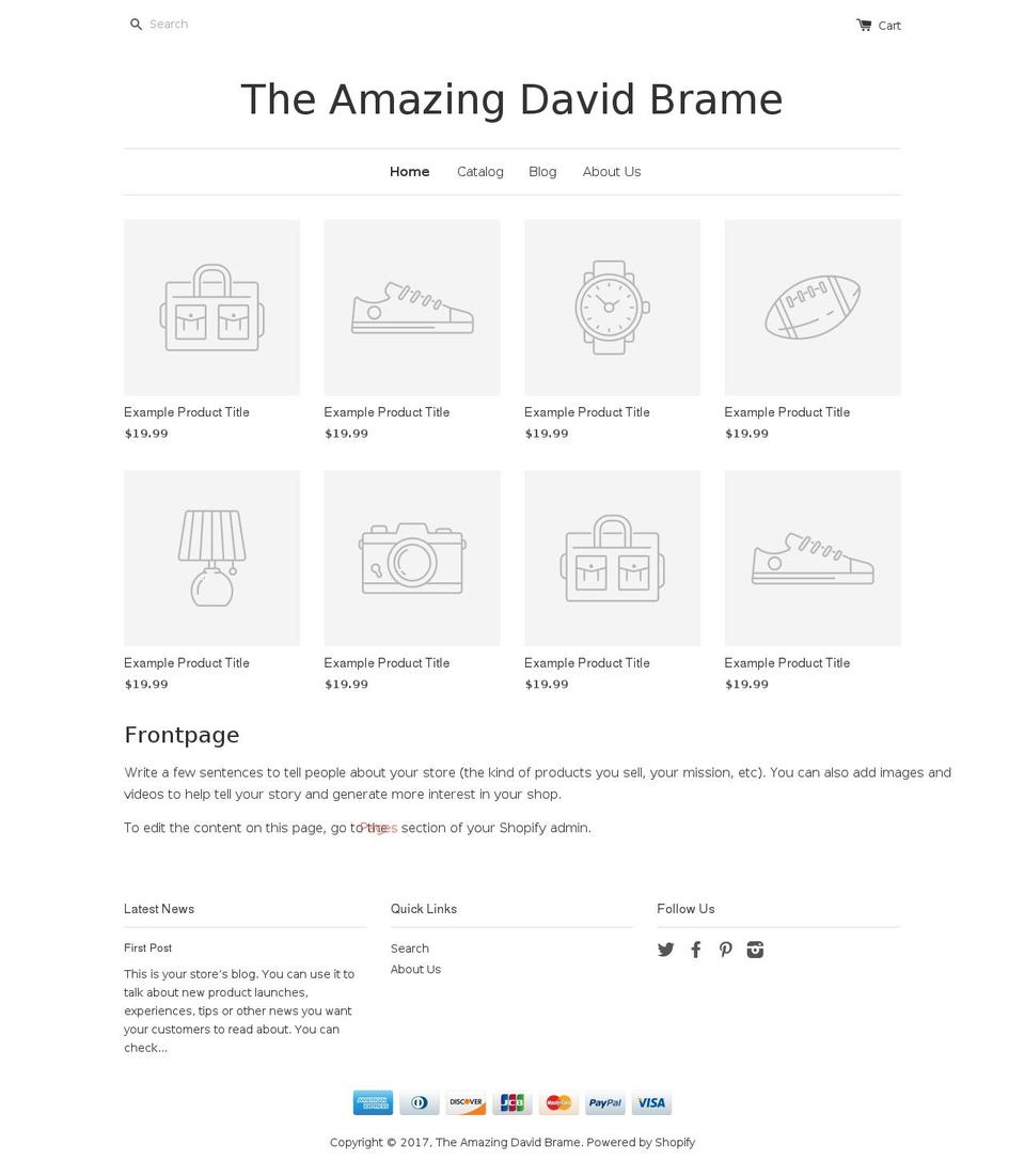 theamazingdavidbrame.com shopify website screenshot