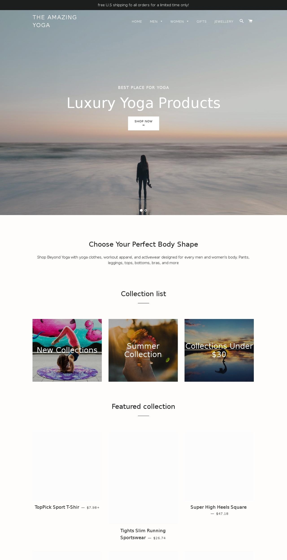 theamazingyoga.com shopify website screenshot