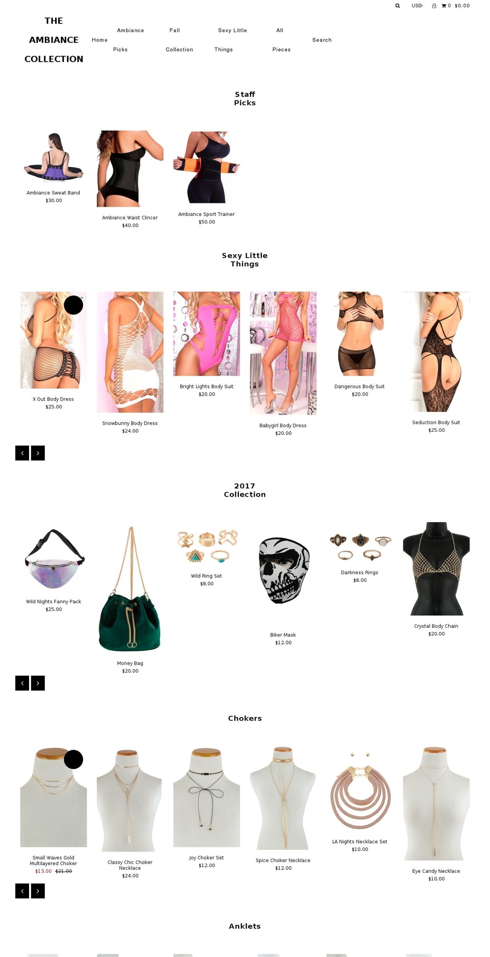 theambiancecollection.com shopify website screenshot