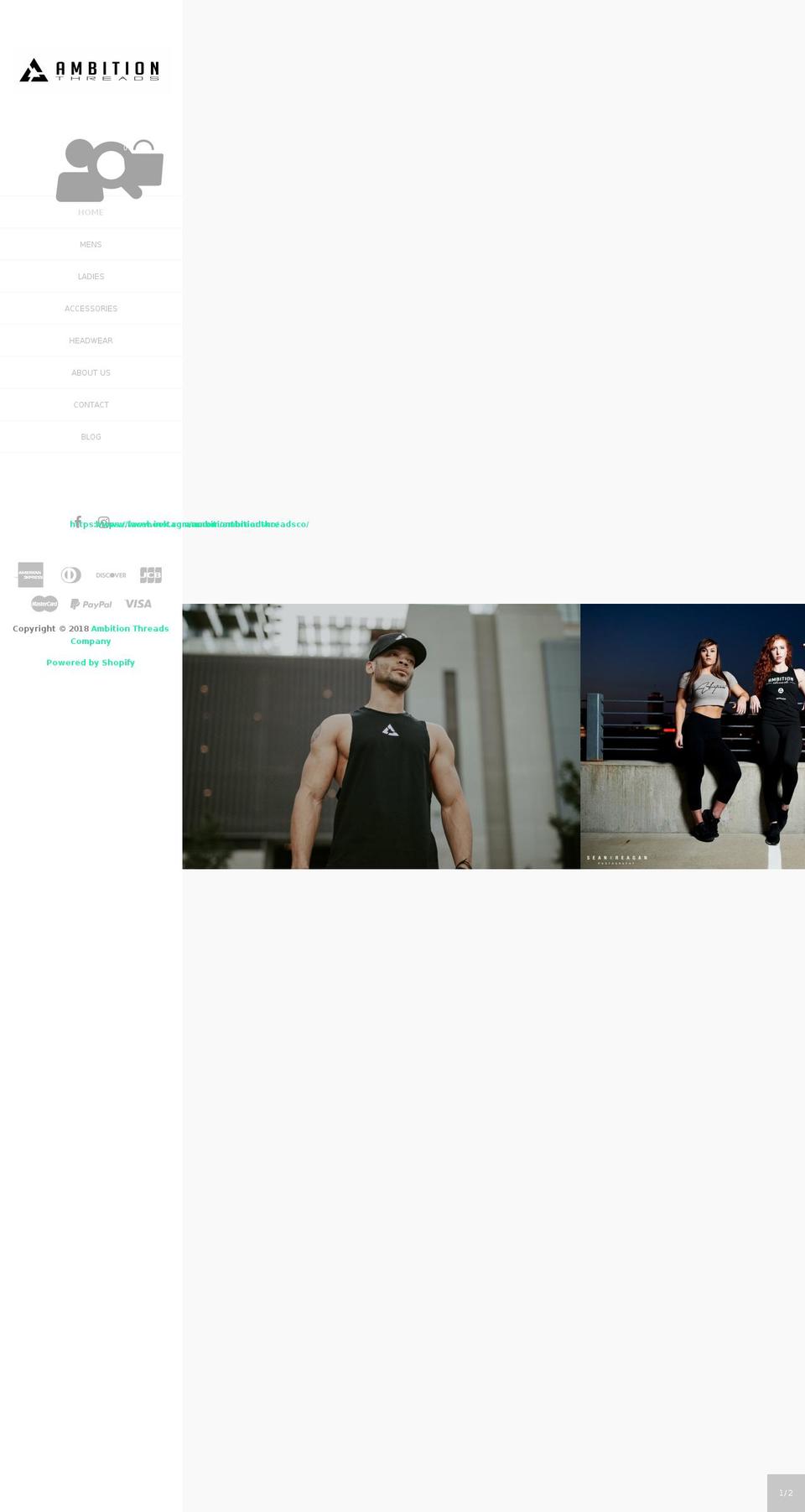 theambitionapparelco.com — Shopify storefront screenshot