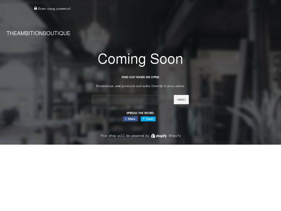theambitionboutique.com shopify website screenshot