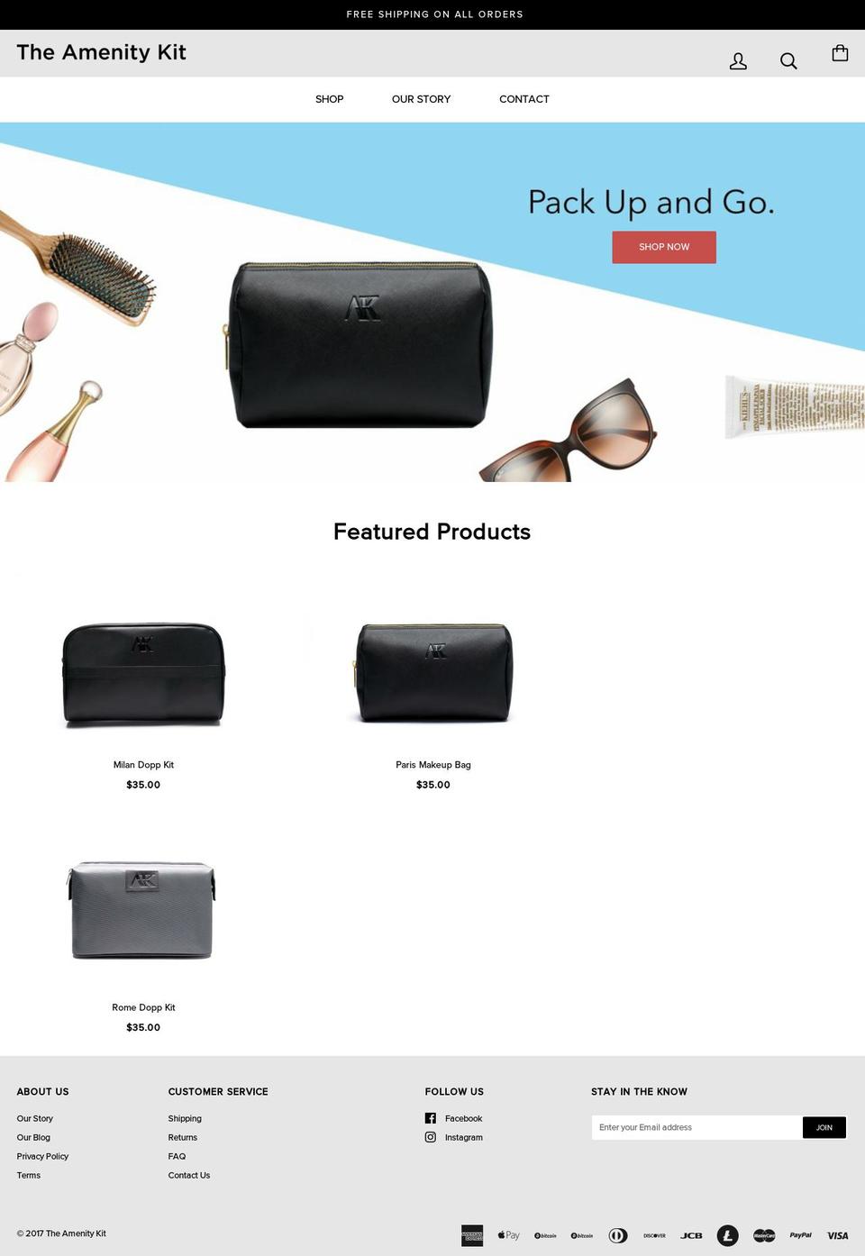 theamenitykit.com — Shopify storefront screenshot