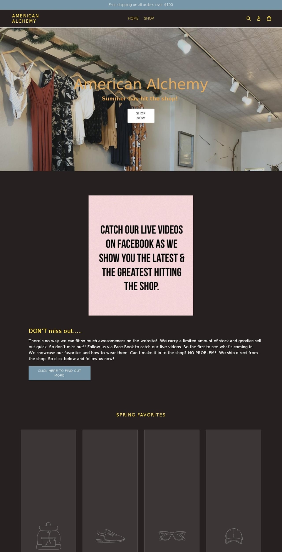 theamericanalchemy.com — Shopify storefront screenshot