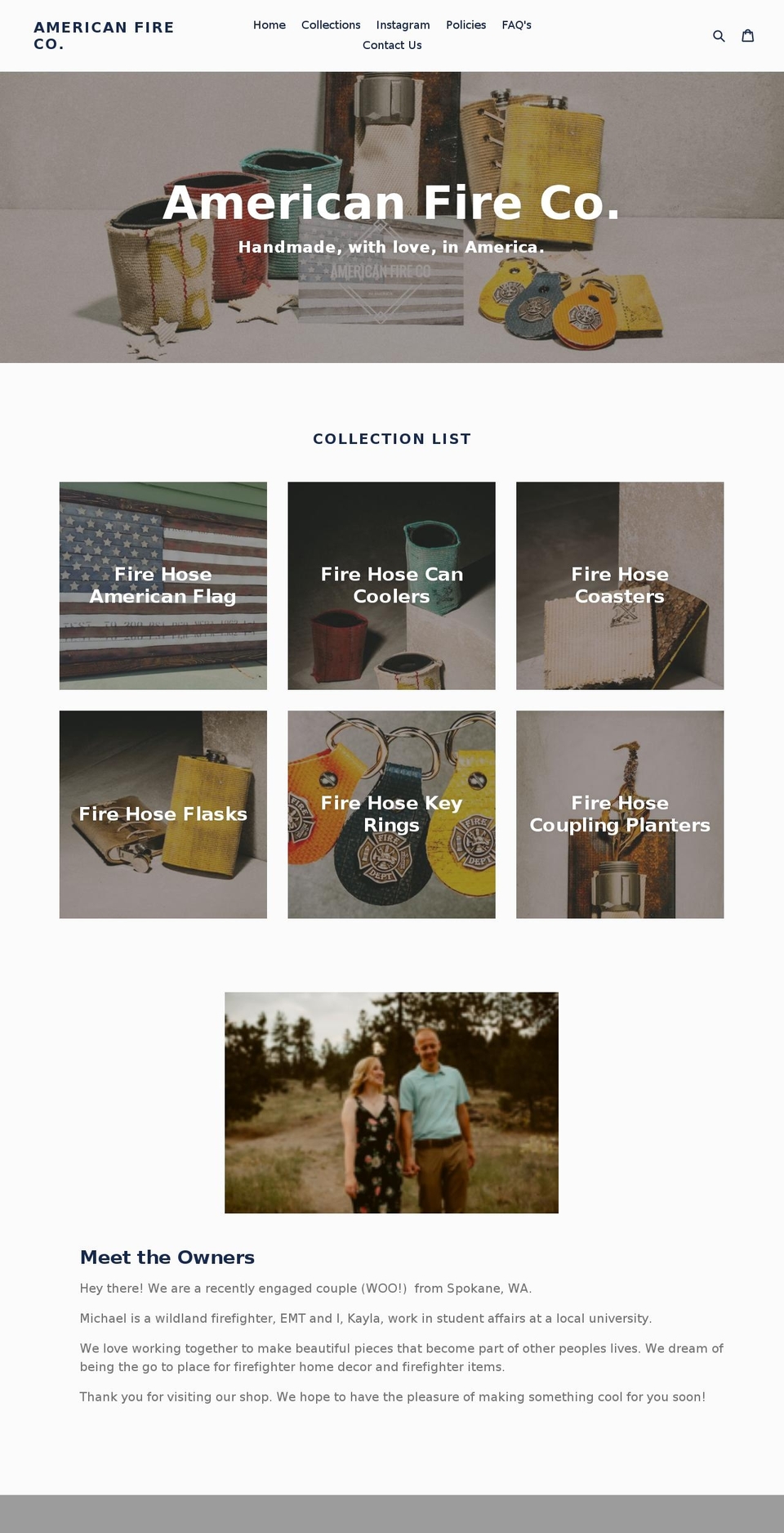 theamericanfireco.com — Shopify storefront screenshot