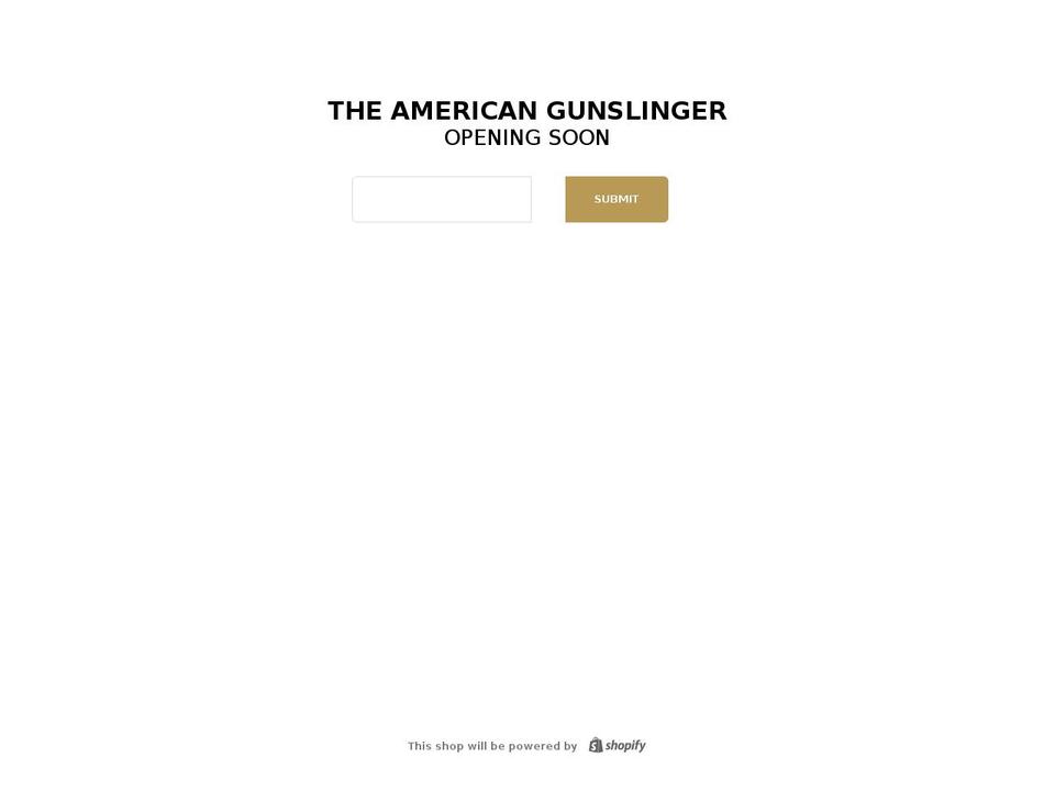 theamericangunslinger.com shopify website screenshot