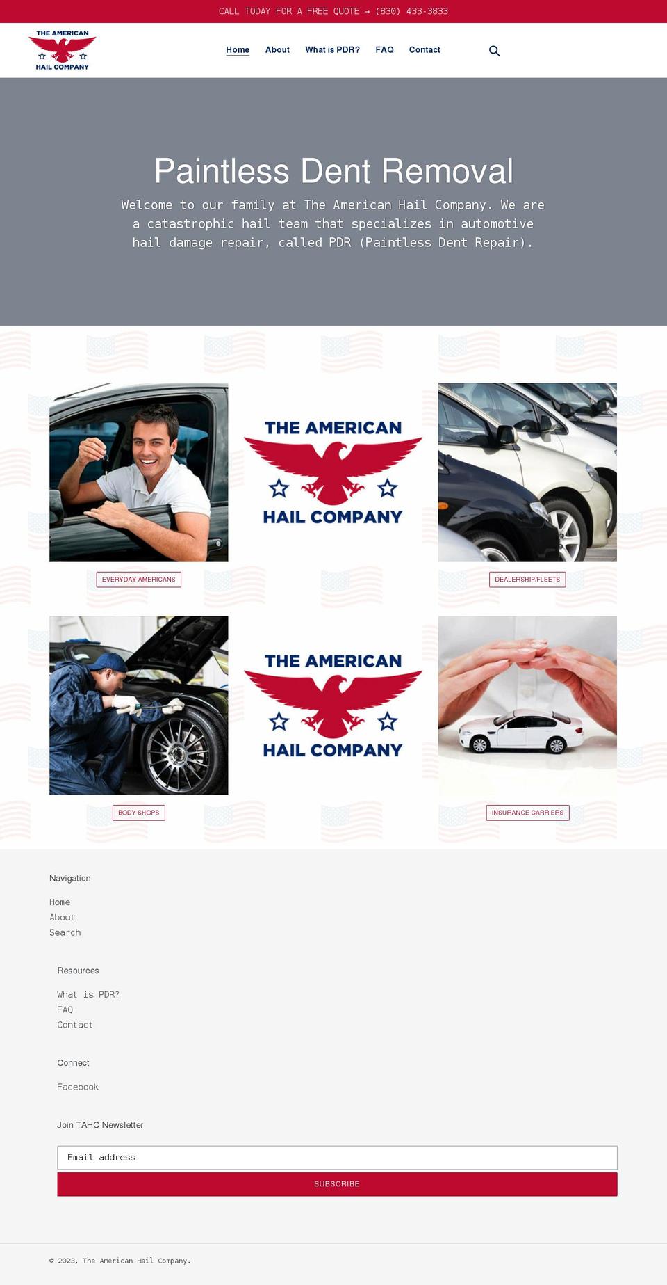 theamericanhailcompany.com shopify website screenshot