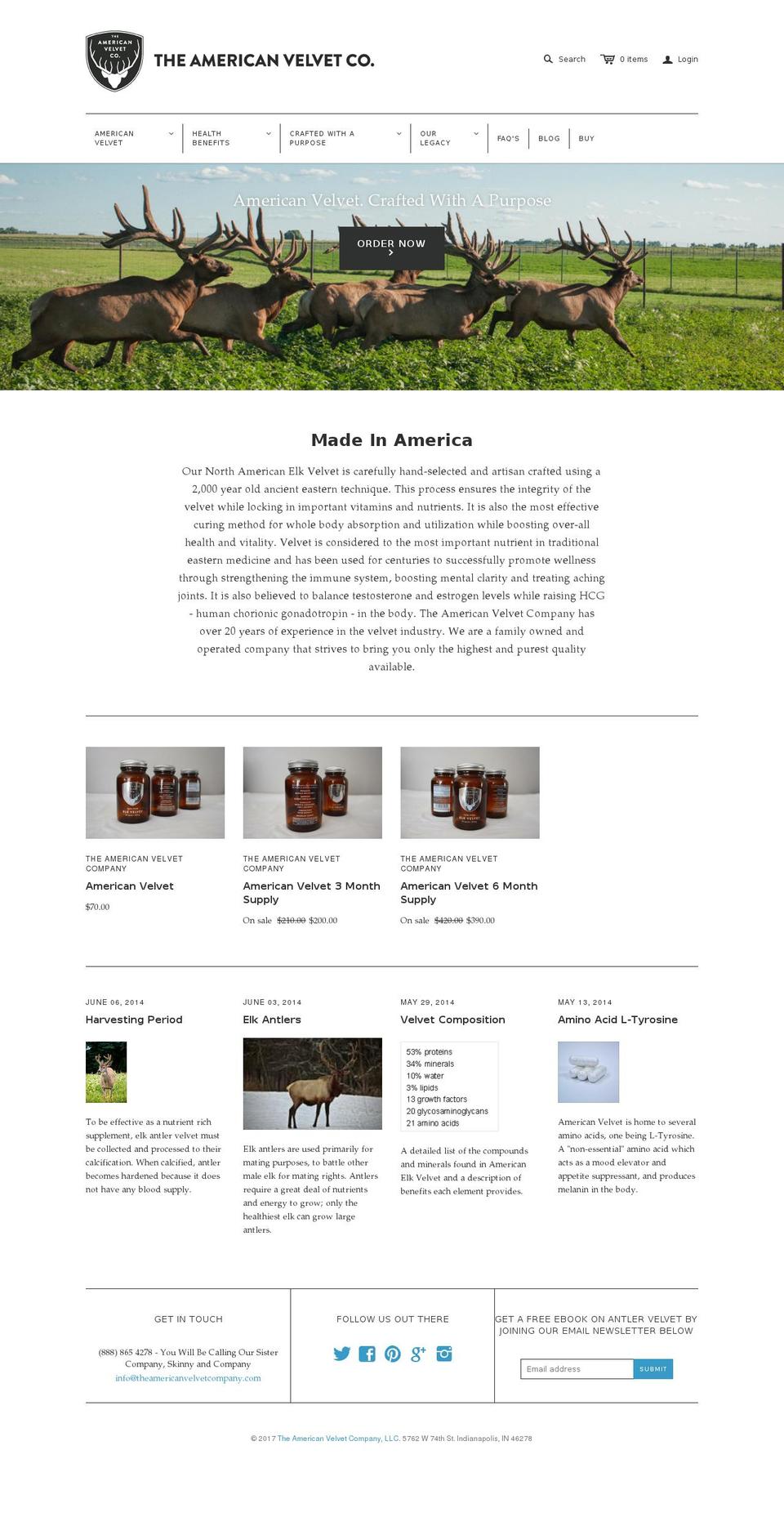 theamericanvelvetcompany.com shopify website screenshot