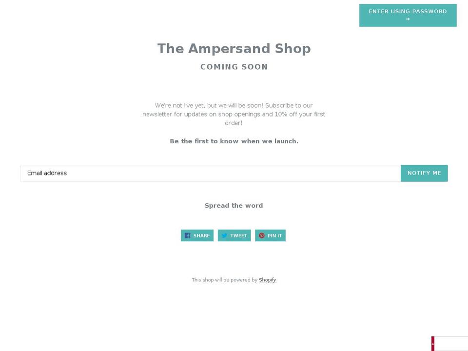 theampersandshop.com shopify website screenshot