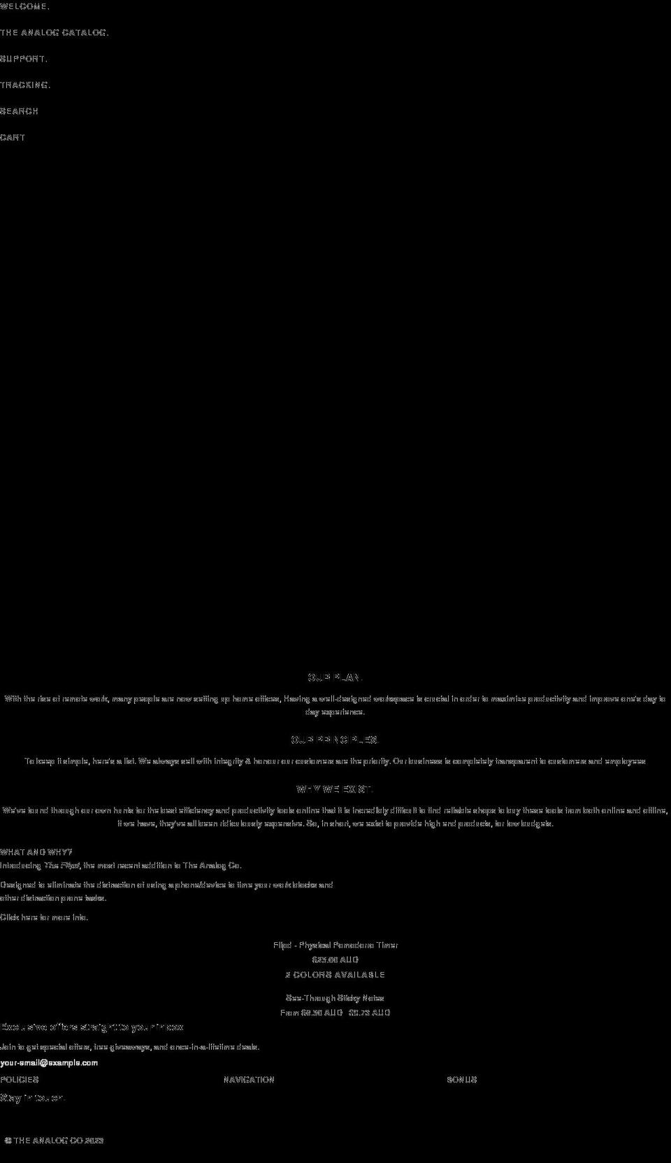 theanalogco.com shopify website screenshot