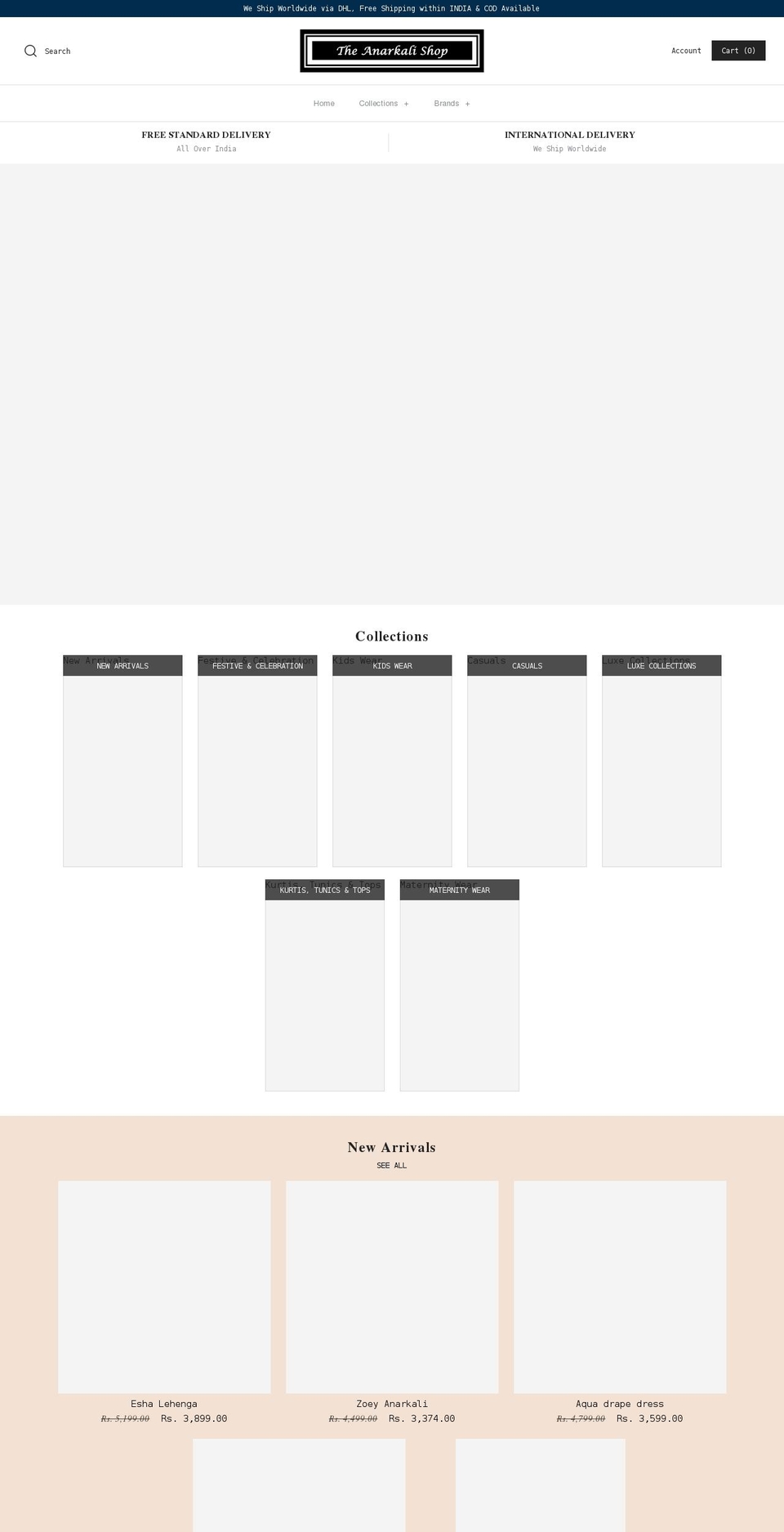 theanarkalishop.com — Shopify storefront screenshot
