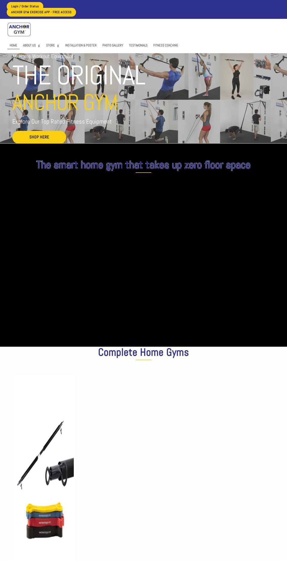 theanchorgym.com shopify website screenshot