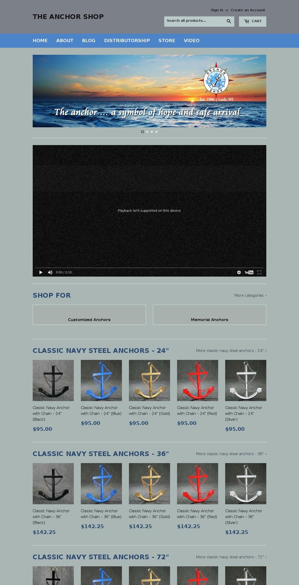 theanchorshop.com shopify website screenshot