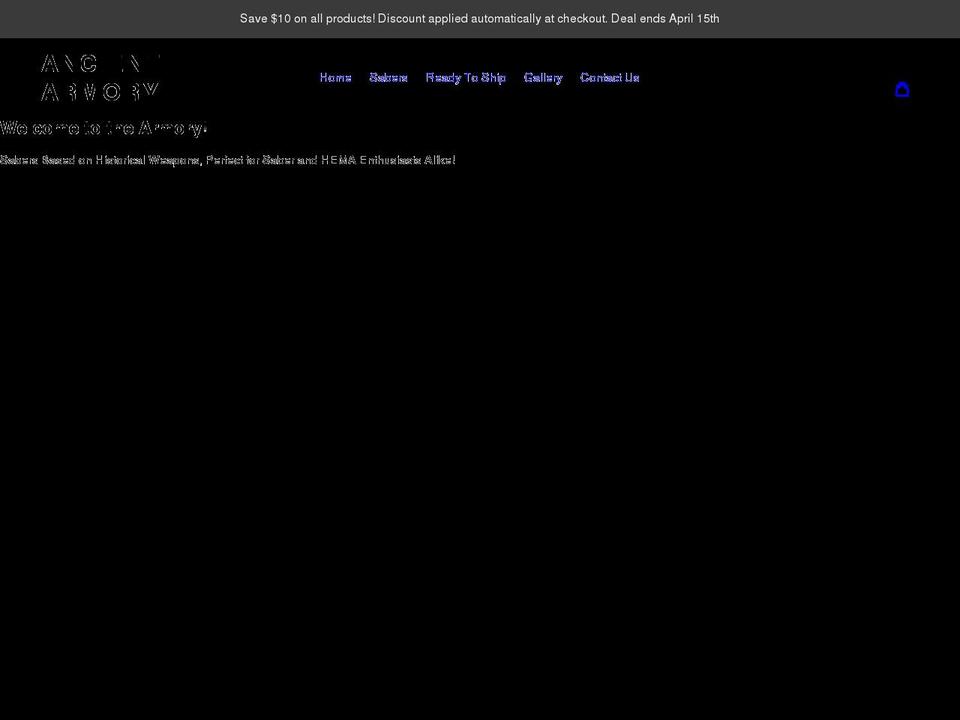 theancientarmory.com shopify website screenshot