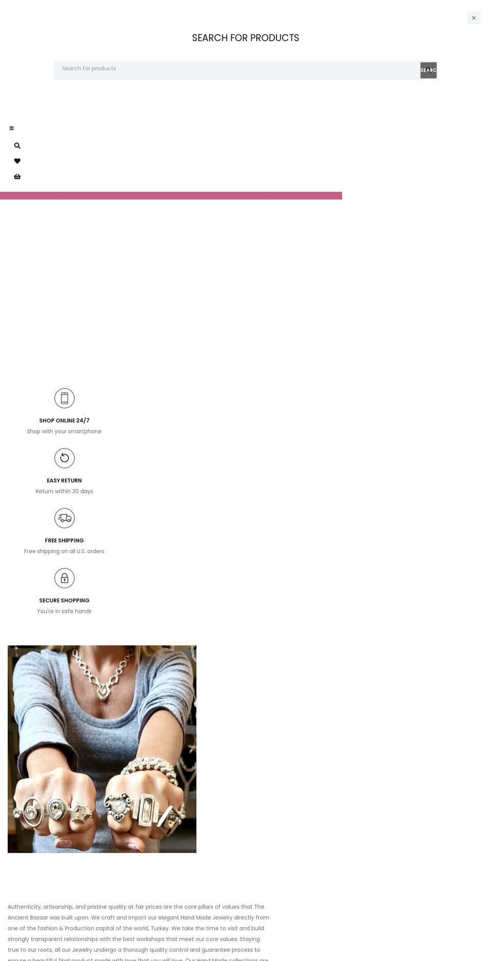 theancientbazaar.com shopify website screenshot