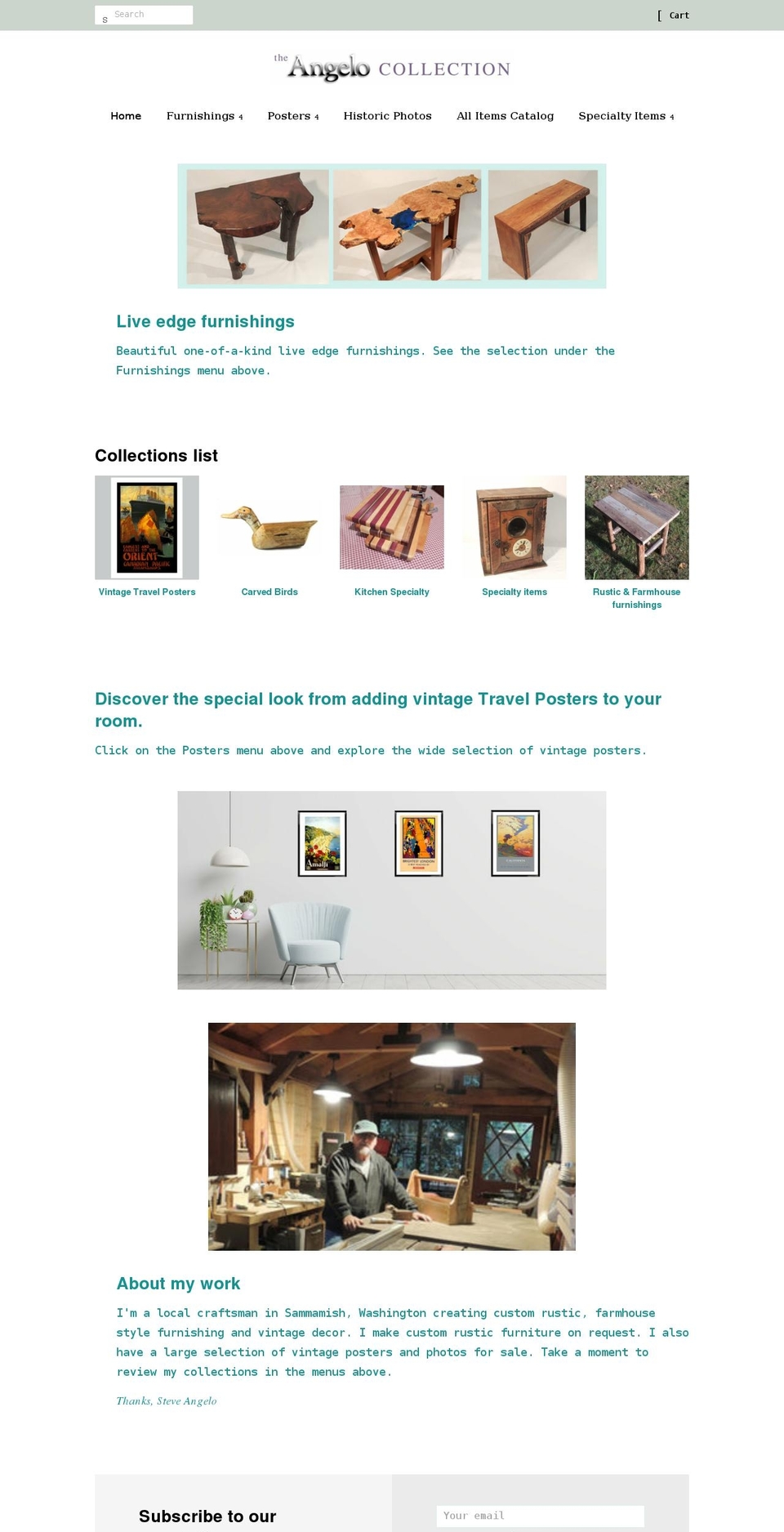 theangelocollection.com shopify website screenshot