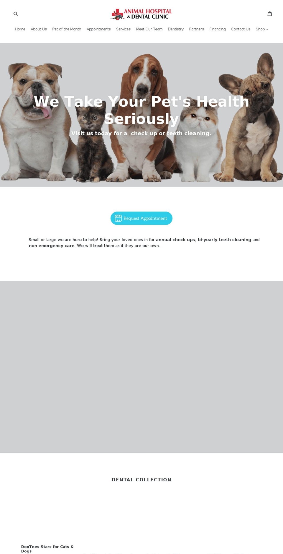 theanimalhosp.com shopify website screenshot