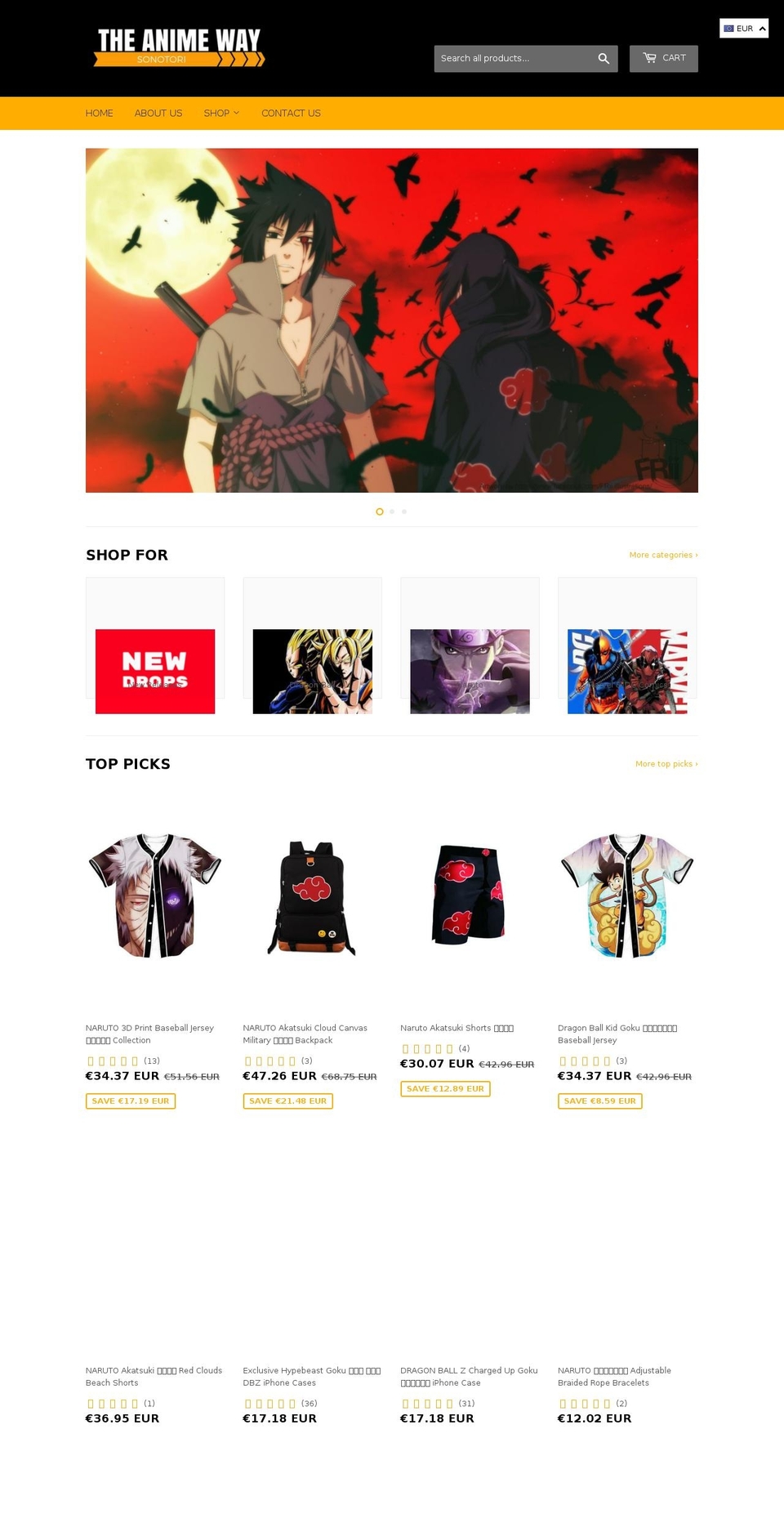 theanimeway.com — Shopify storefront screenshot