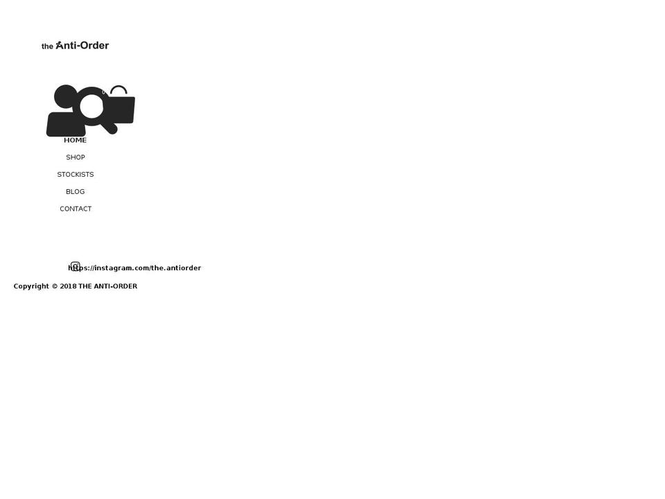 theanti-order.com — Shopify storefront screenshot