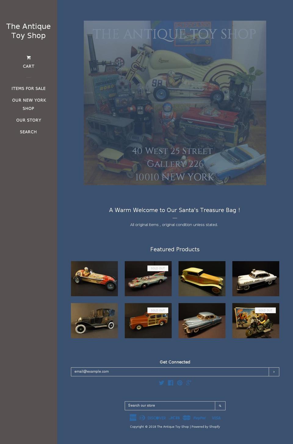 theantiquetoyshopnewyork.com shopify website screenshot