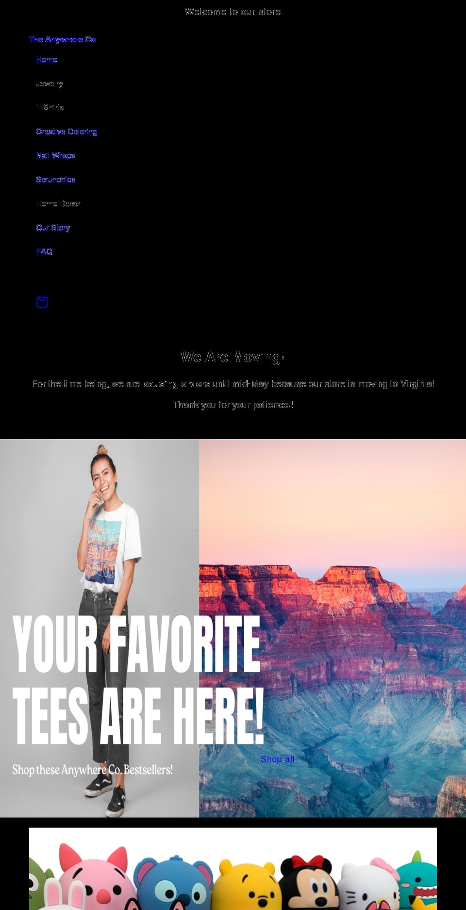 theanywhereco.com shopify website screenshot