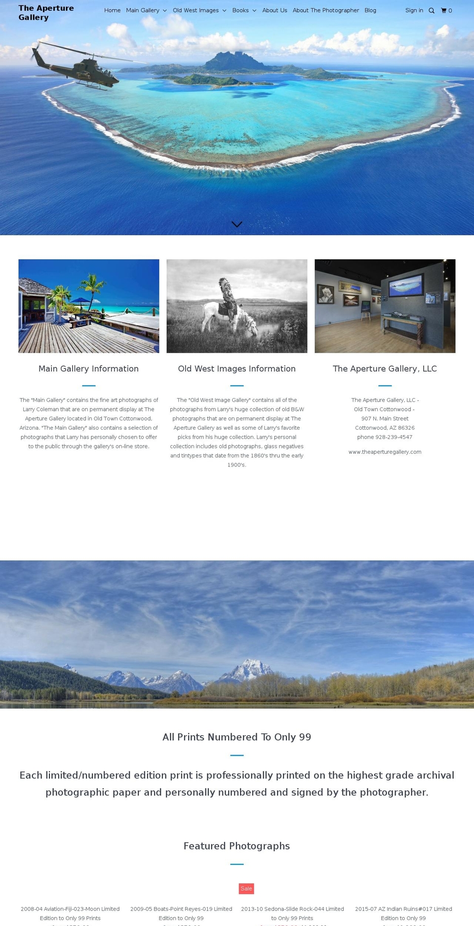 theaperturegallery.com shopify website screenshot