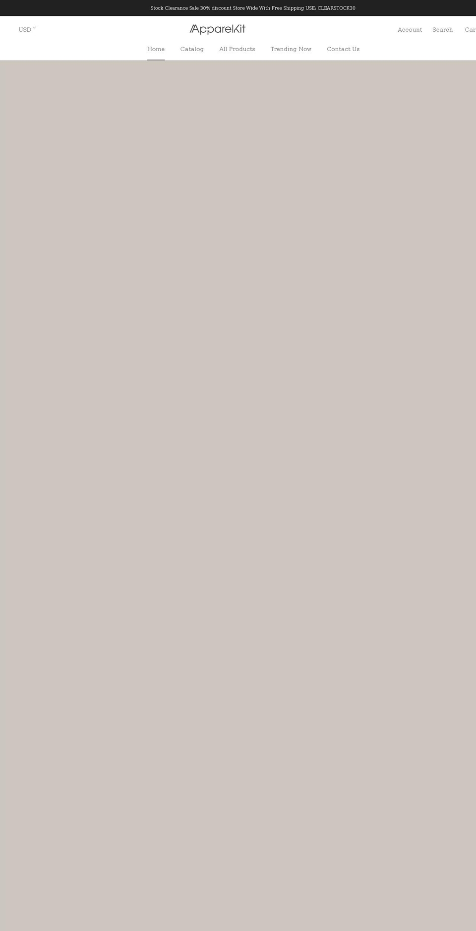 theapparelkit.com shopify website screenshot