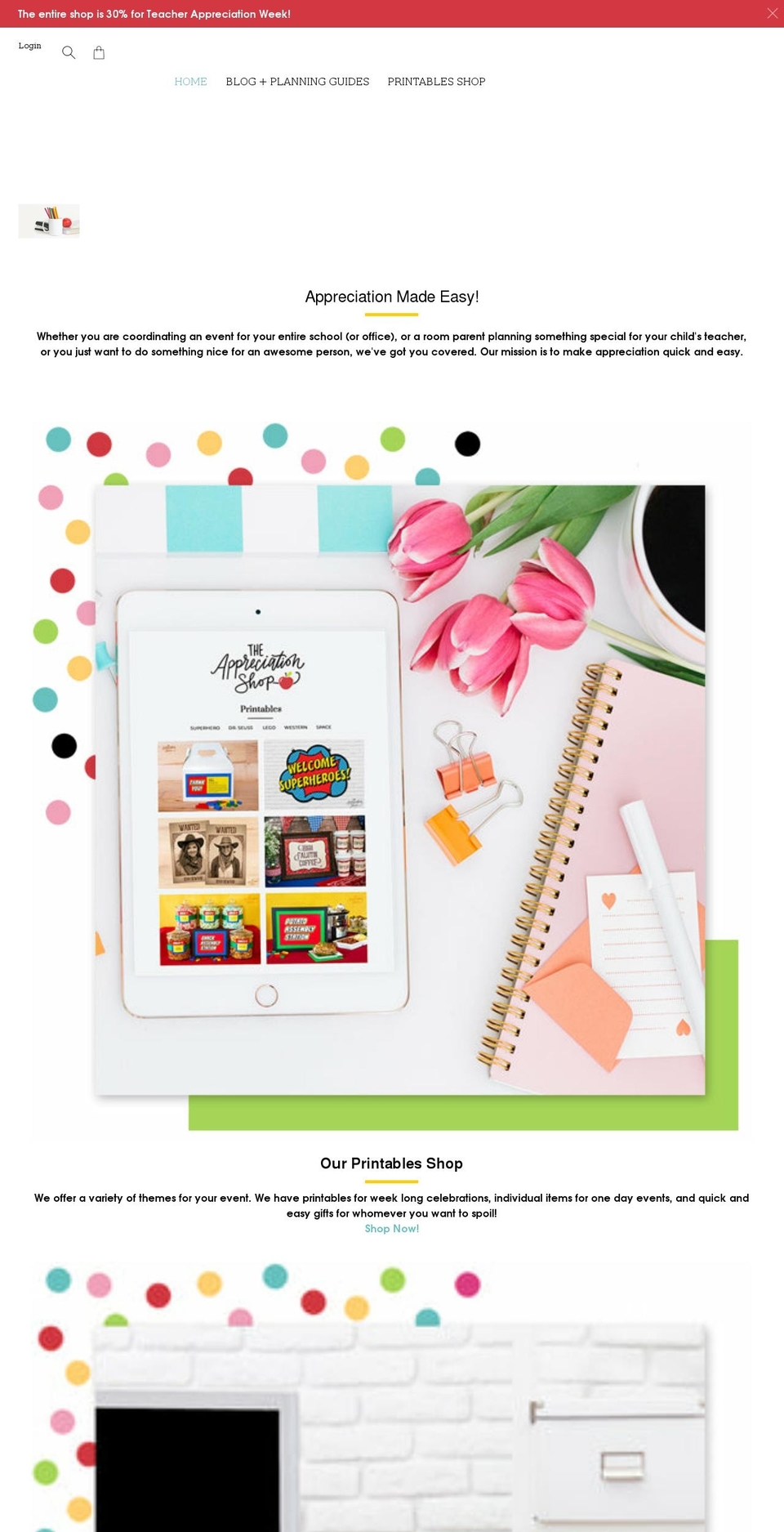theappreciationshop.com shopify website screenshot
