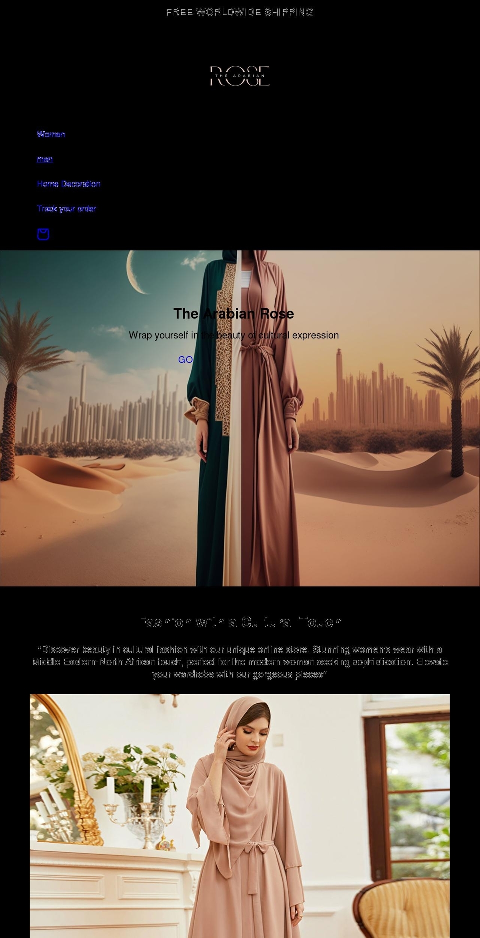 thearabianrose.com shopify website screenshot