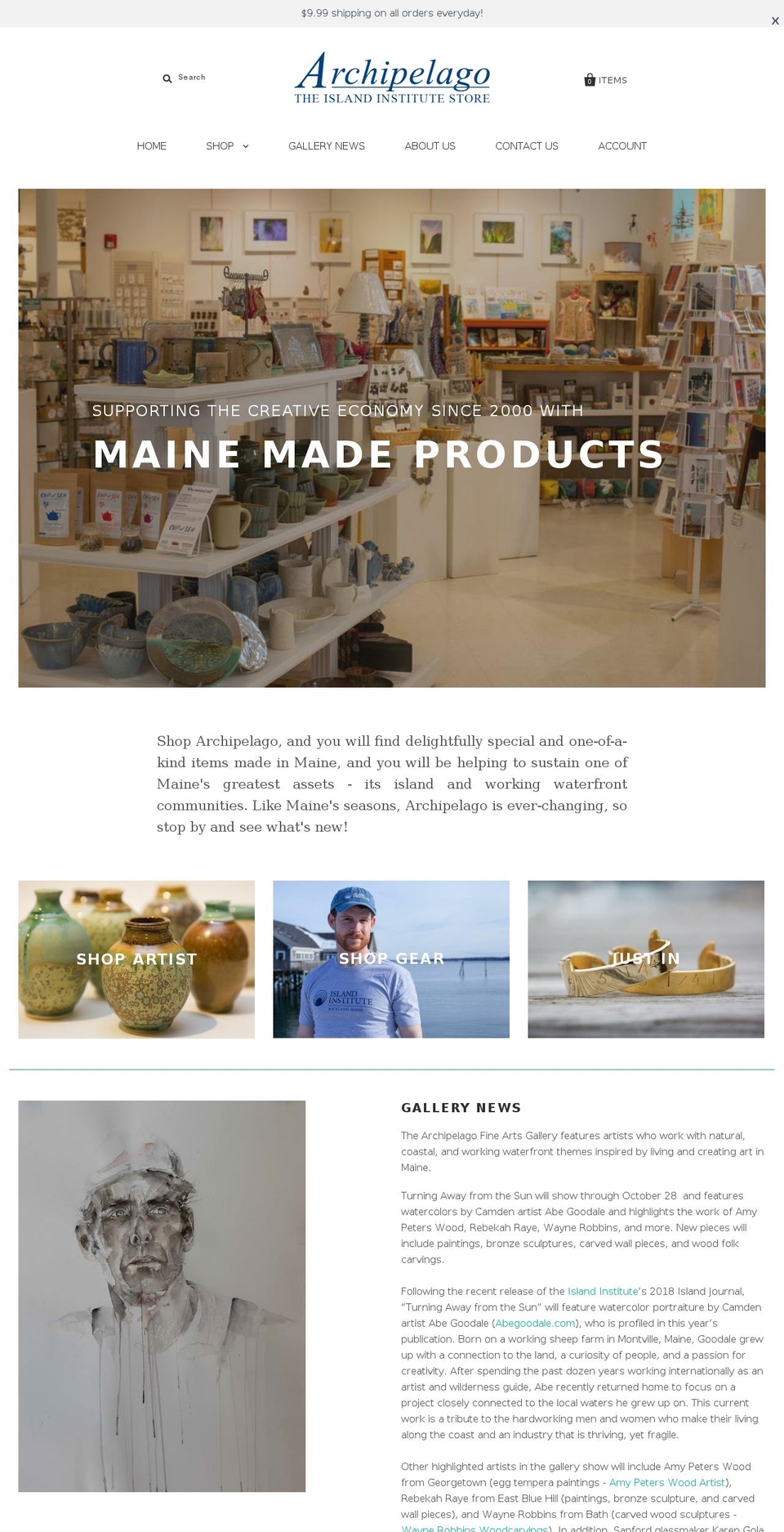 thearchipelago.net shopify website screenshot