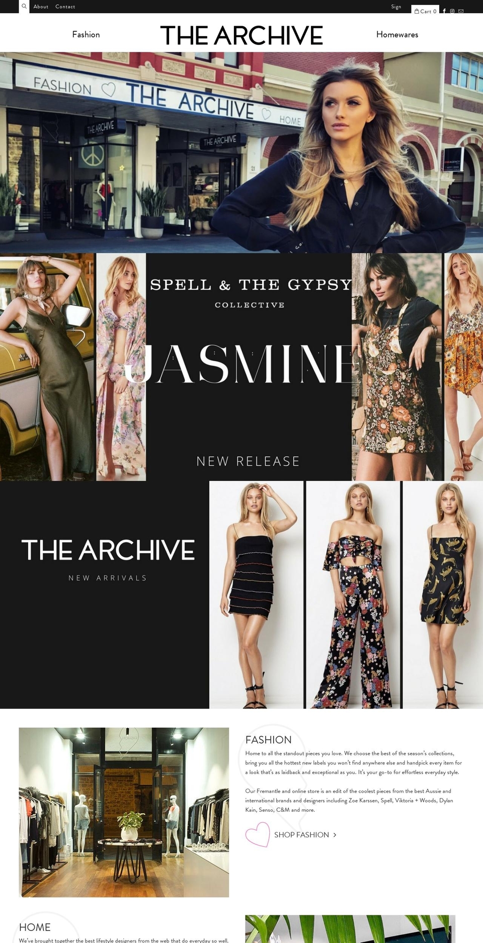 thearchive.com.au shopify website screenshot