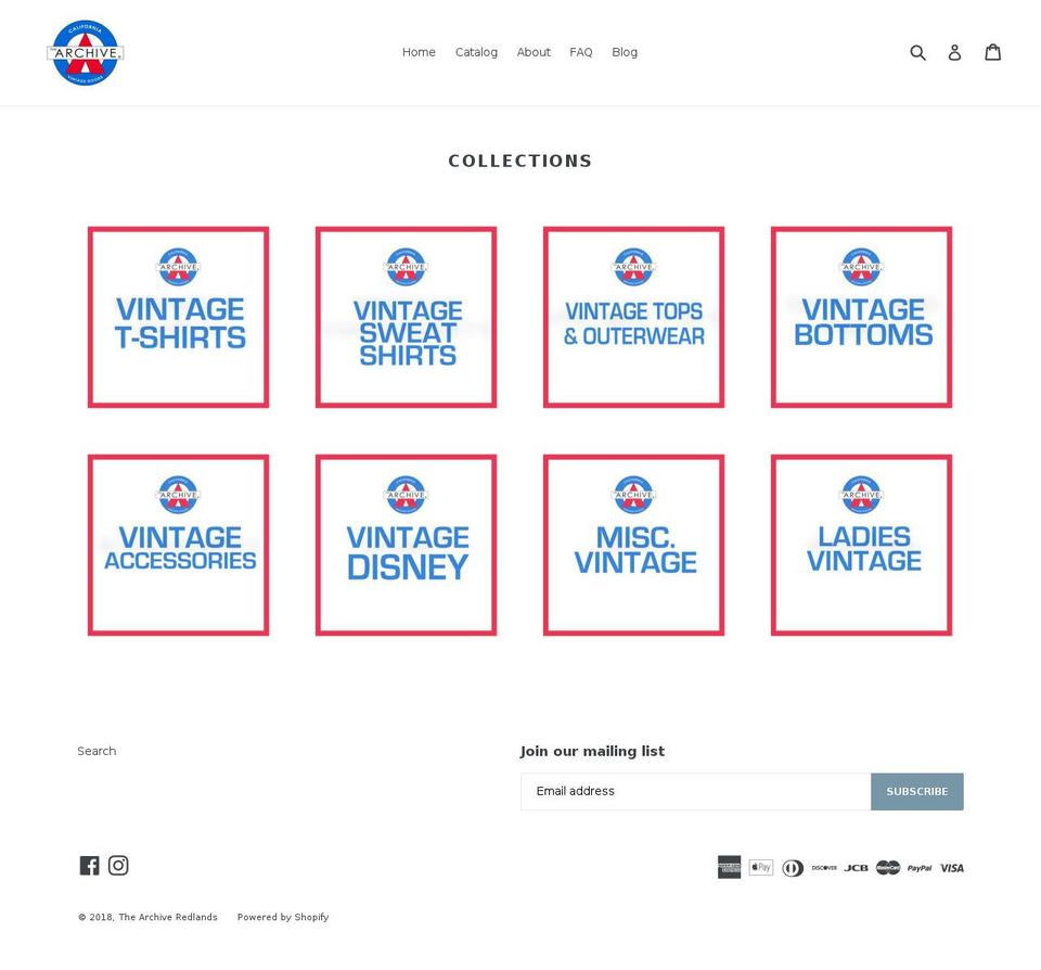 thearchiveredlands.com — Shopify storefront screenshot