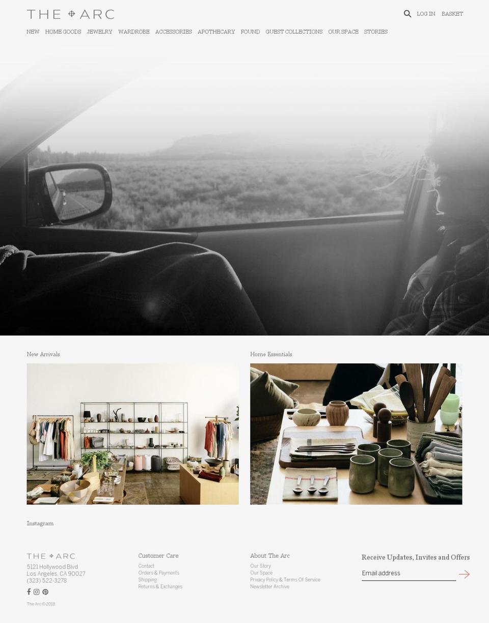 thearcshop.com shopify website screenshot