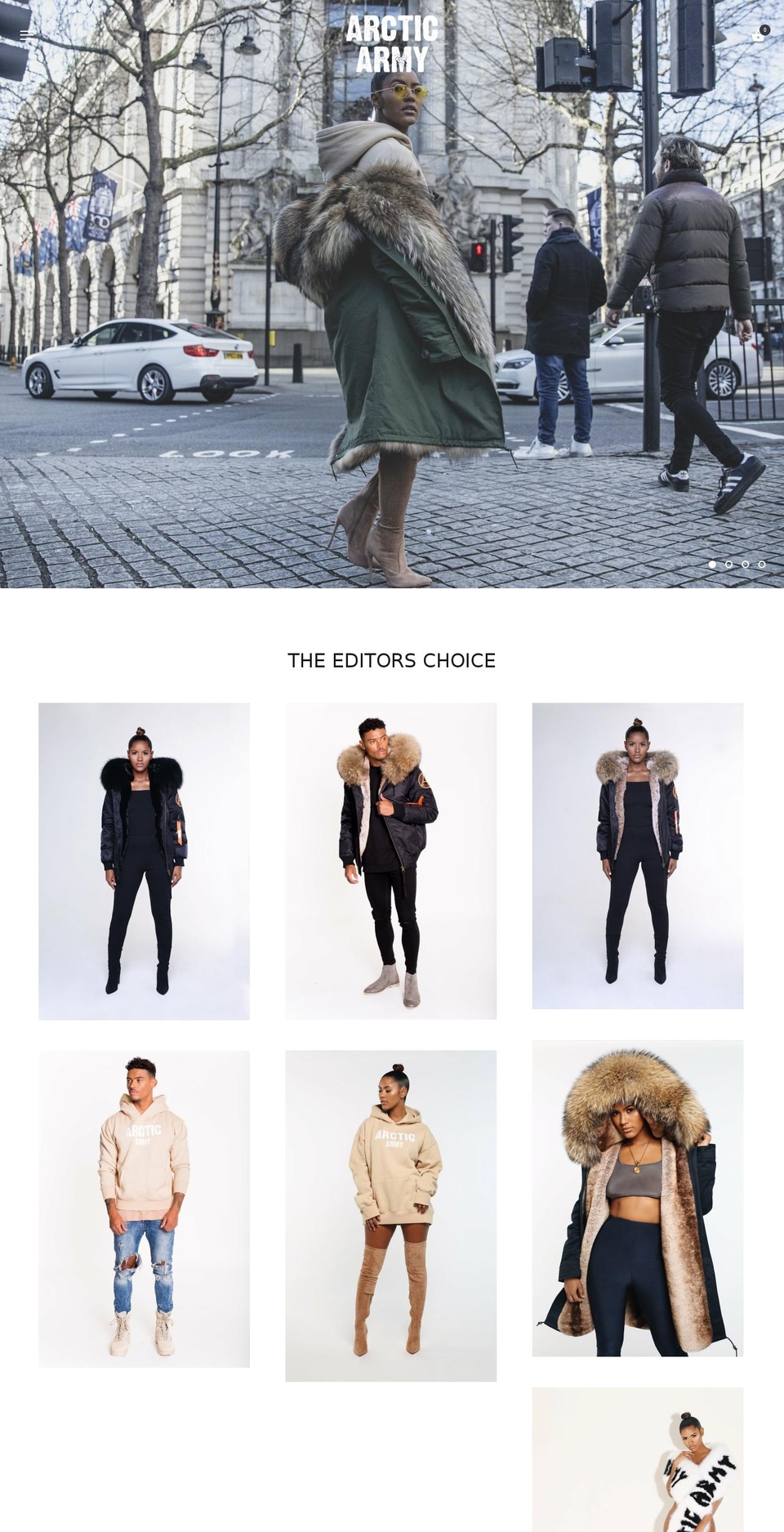 thearcticarmy.com shopify website screenshot