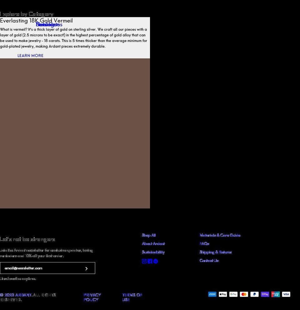 theardant.com shopify website screenshot