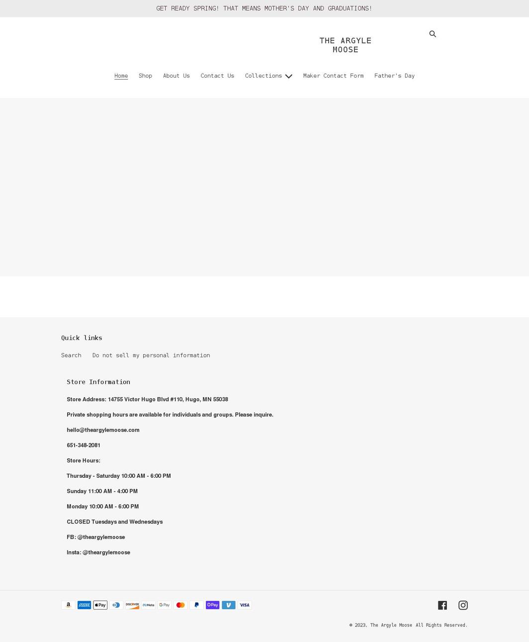 theargylemoose.com shopify website screenshot