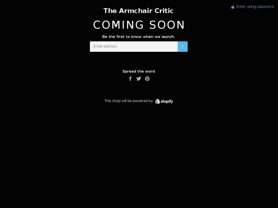 thearmchaircritic.com shopify website screenshot