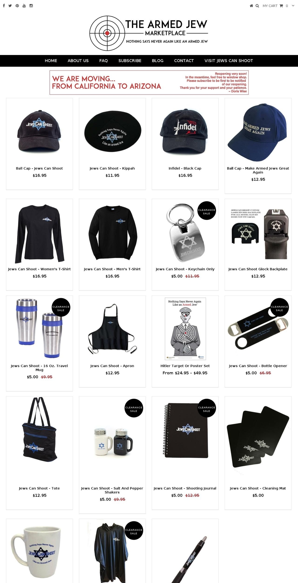 thearmedjewmarketplace.com shopify website screenshot