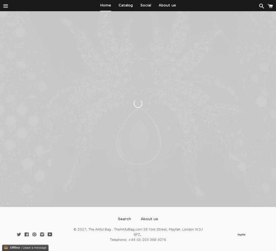 theartfulbag.com shopify website screenshot