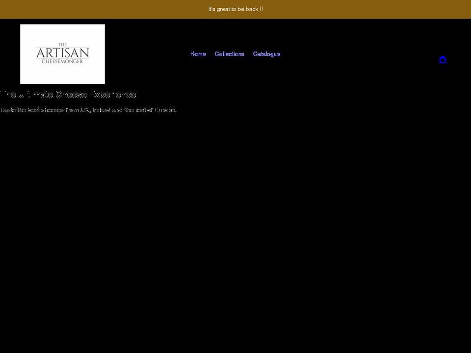 theartisancheesemonger.co.uk shopify website screenshot