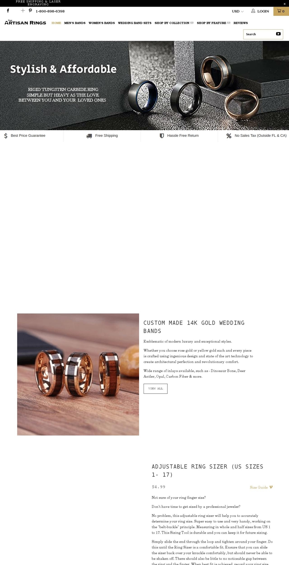 dsl-1 Shopify theme site example theartisanrings.com