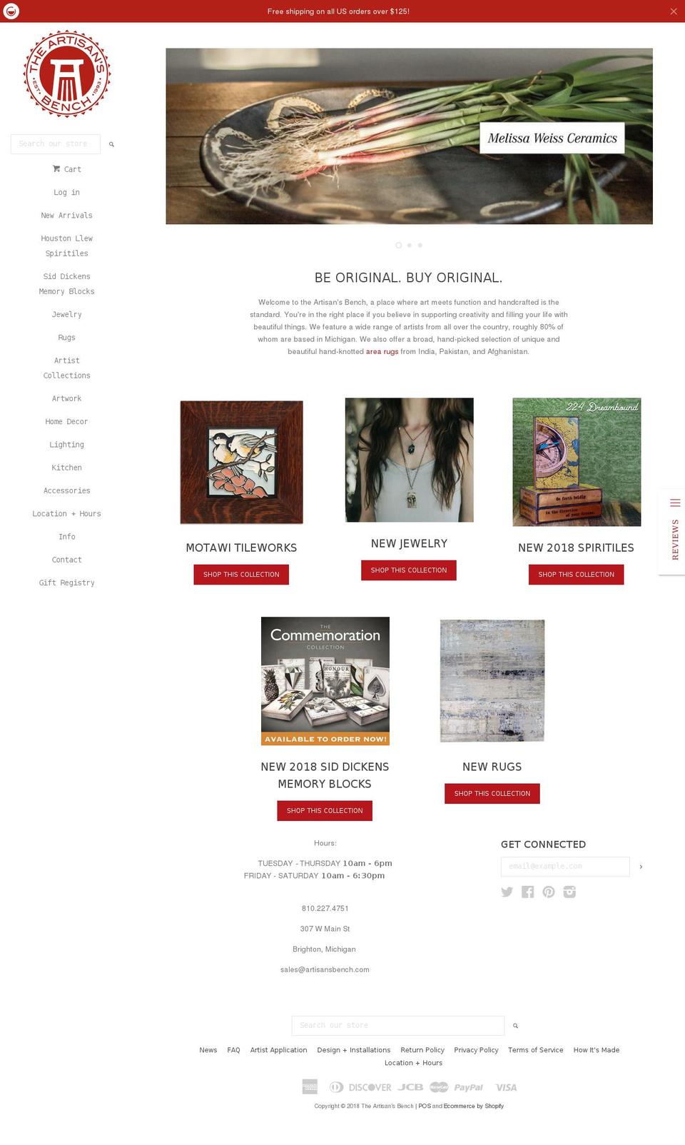 theartisansbench.com — Shopify storefront screenshot