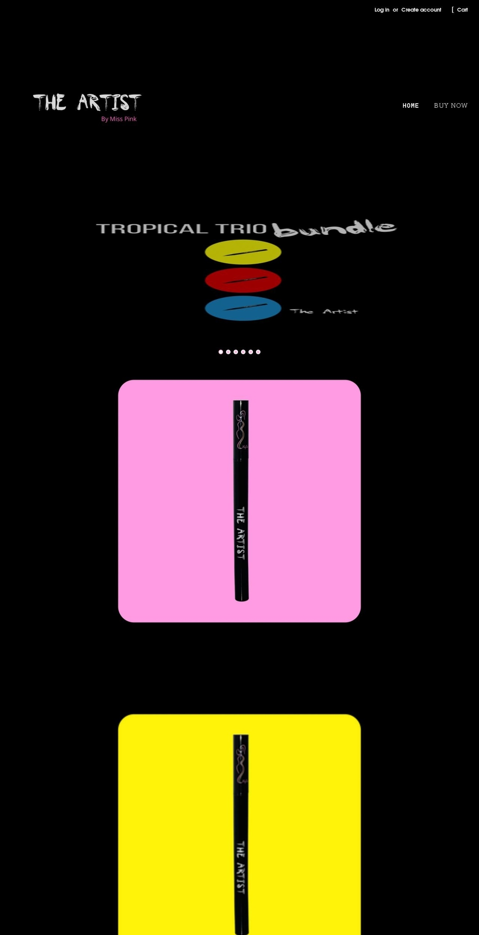 theartistbymisspink.com shopify website screenshot