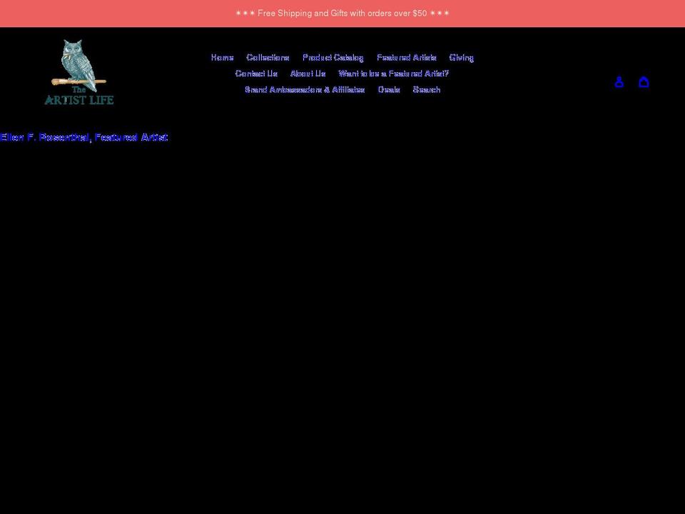 theartistlife.com shopify website screenshot