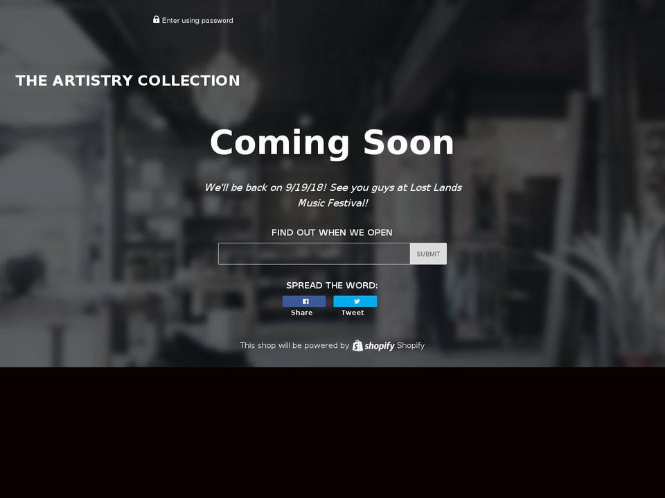 theartistrycollection.com — Shopify storefront screenshot