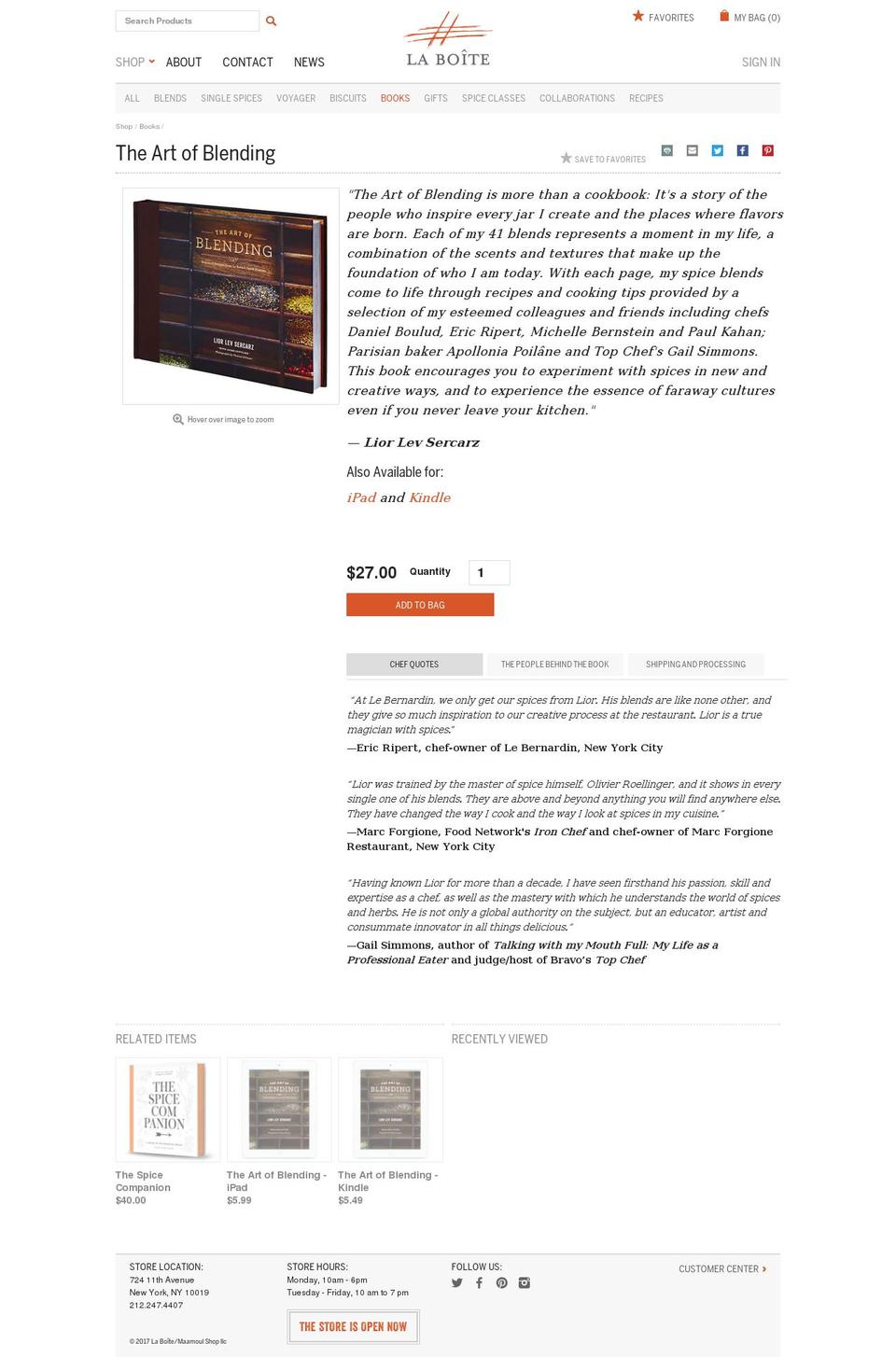 theartofblendingny.com shopify website screenshot